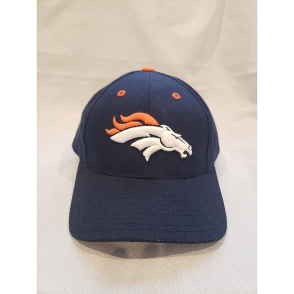 Logo Athletic Denver Broncos Wool Blend Snapback Hat Blue Orange Embroidered VTG - Picture 2 of 11